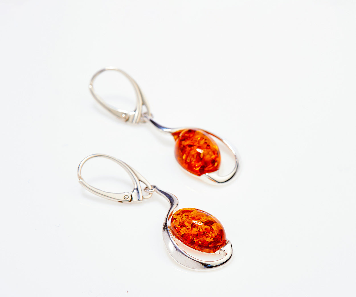 Amber Sunrise Earrings – handcrafted in Baltic amber and sterling silver