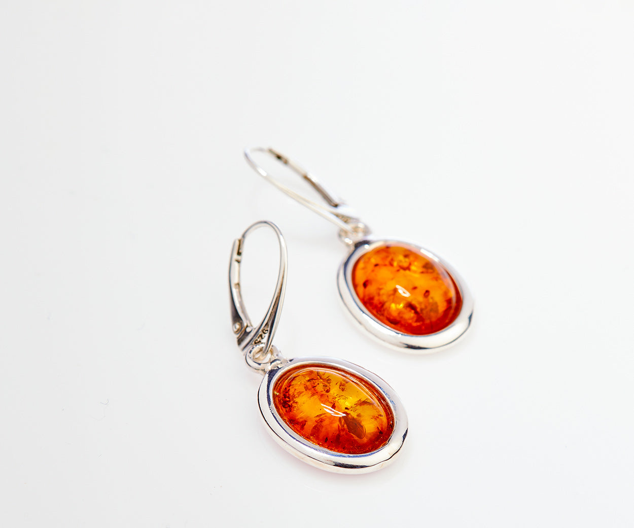 Amber Serenity Earrings – handcrafted in Baltic amber and sterling silver