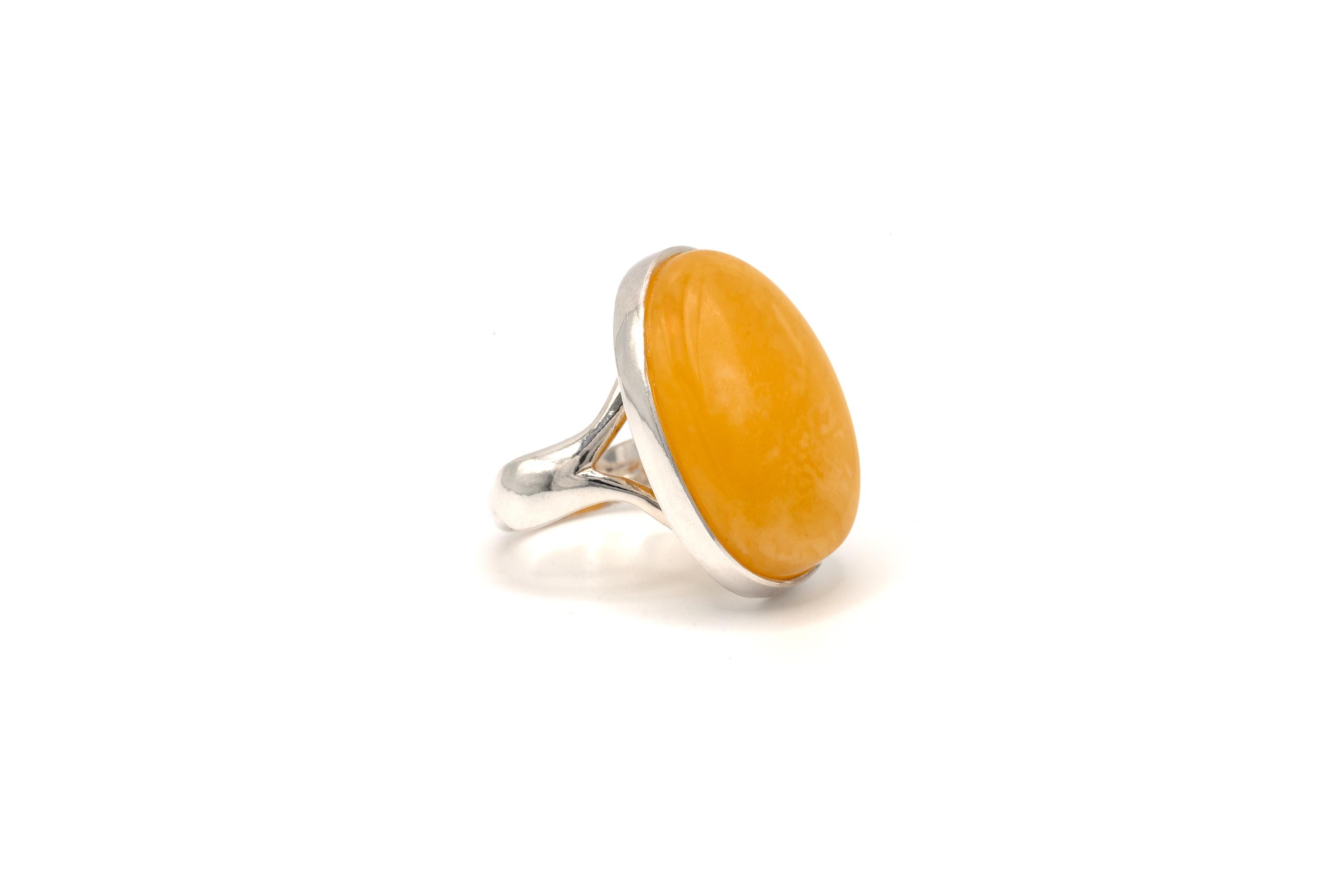 Yellow Butterscotch Amber Ring - Baltic Beauty
