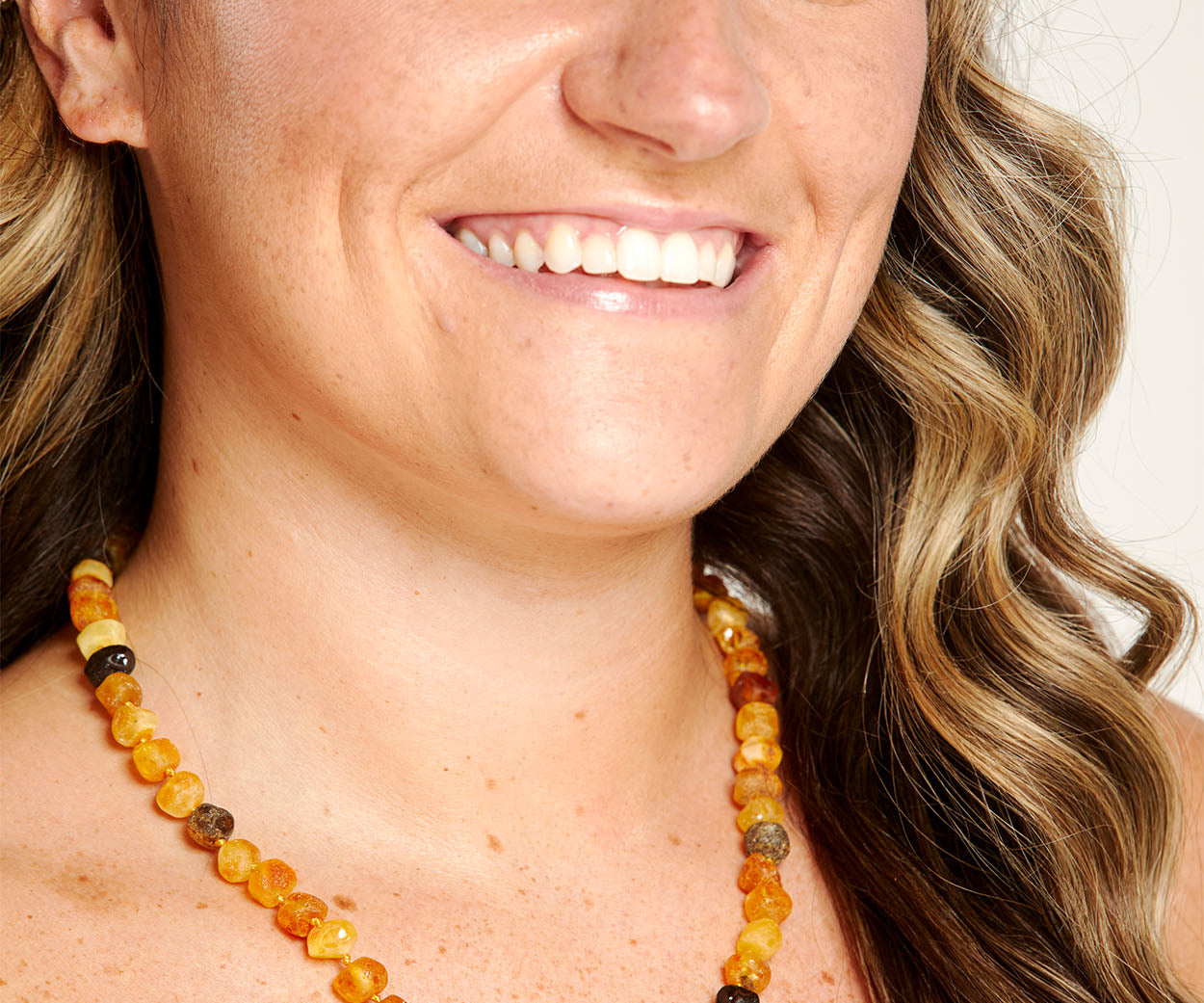 RAW Multi-tone Unisex Necklace – handcrafted in Baltic amber and sterling silver, view 2