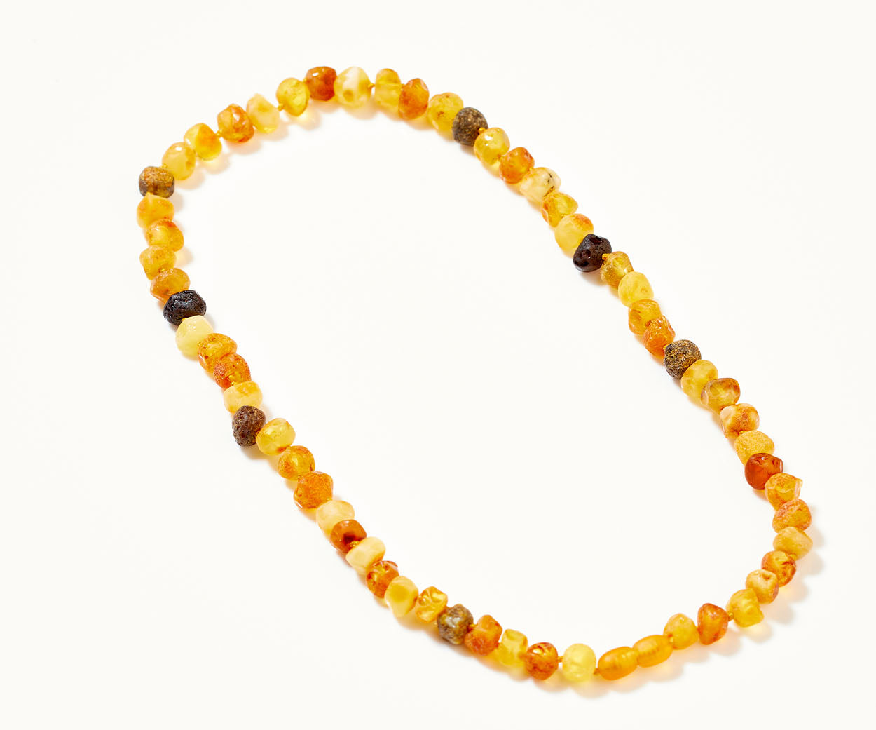 RAW Multi-tone Unisex Necklace – handcrafted in Baltic amber and sterling silver