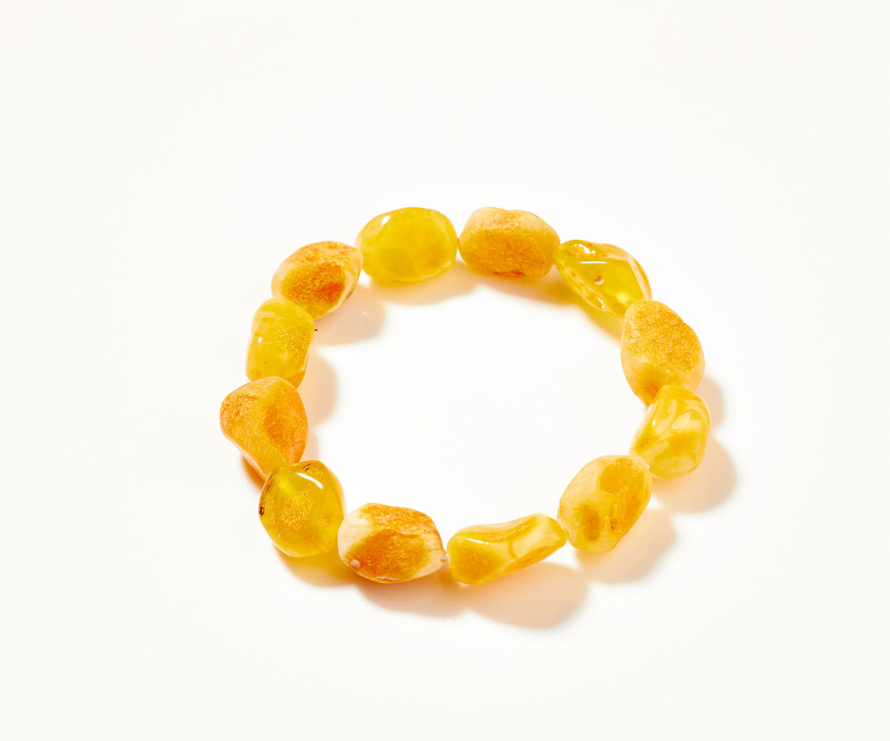 Yellow Tone Unisex Bracelet – handcrafted in Baltic amber and sterling silver