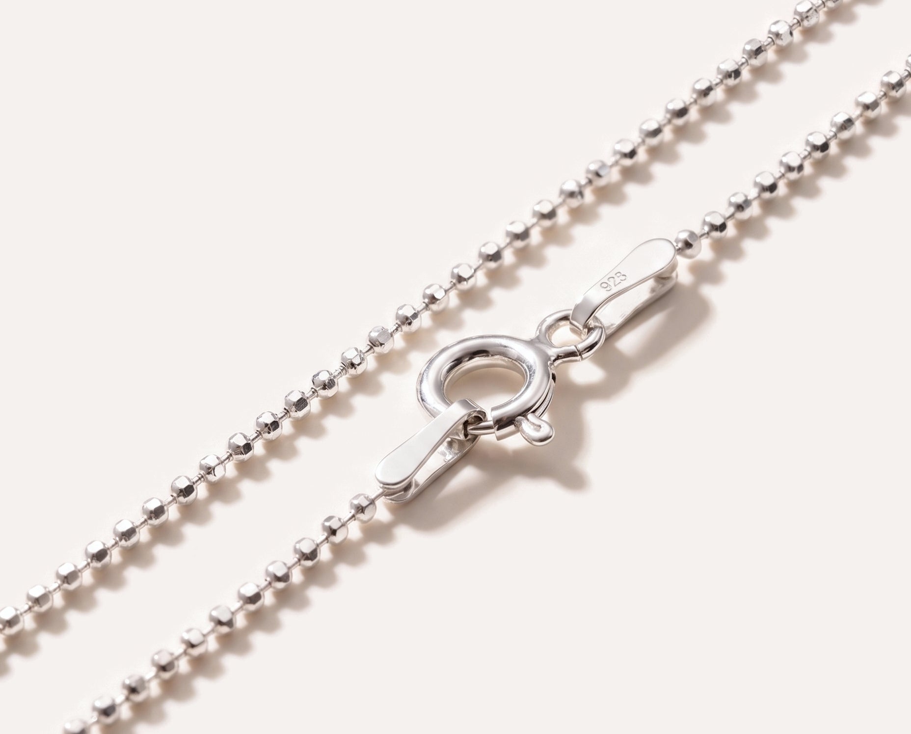 17.5" (45cm) Diamond Ball Chain — Baltic amber and sterling silver jewellery by Baltic Beauty