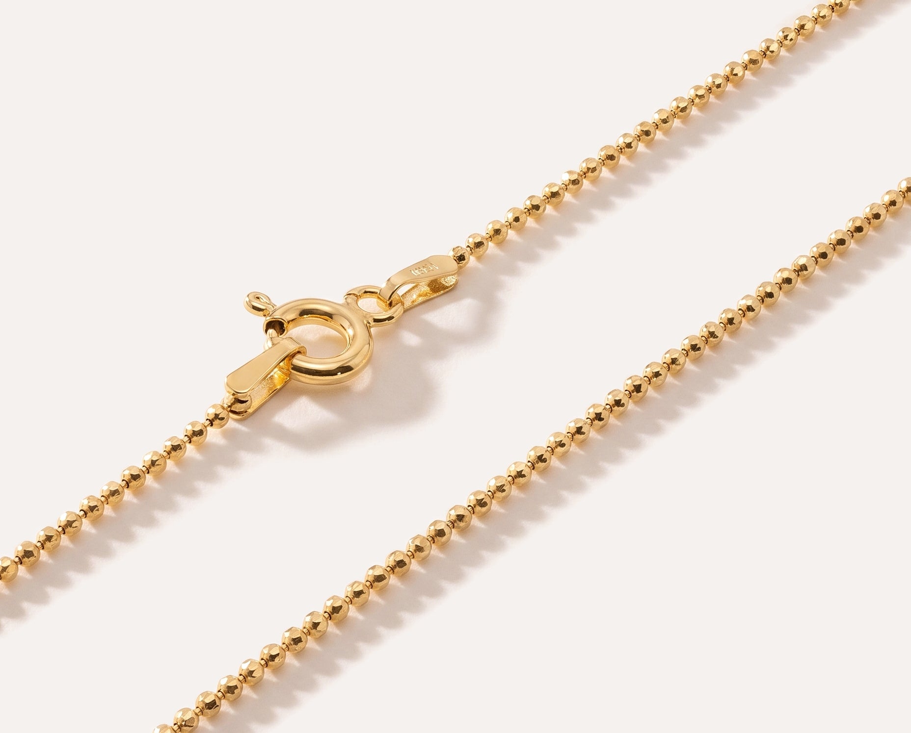 17.5" (45cm) Gold Plated Diamond Ball Chain — Baltic amber and sterling silver jewellery by Baltic Beauty