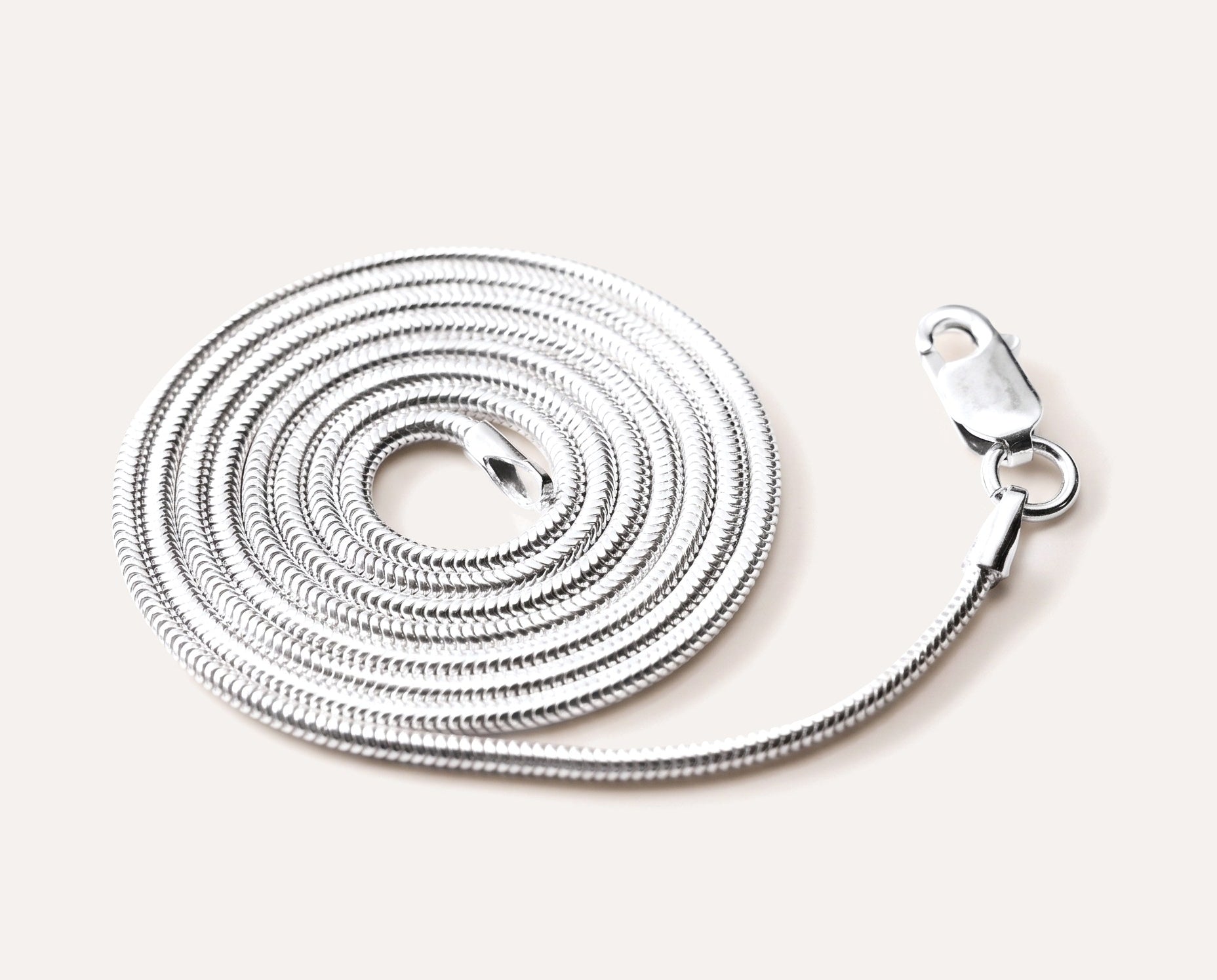 17.5" (45cm) Snake Chain — Baltic amber and sterling silver jewellery by Baltic Beauty