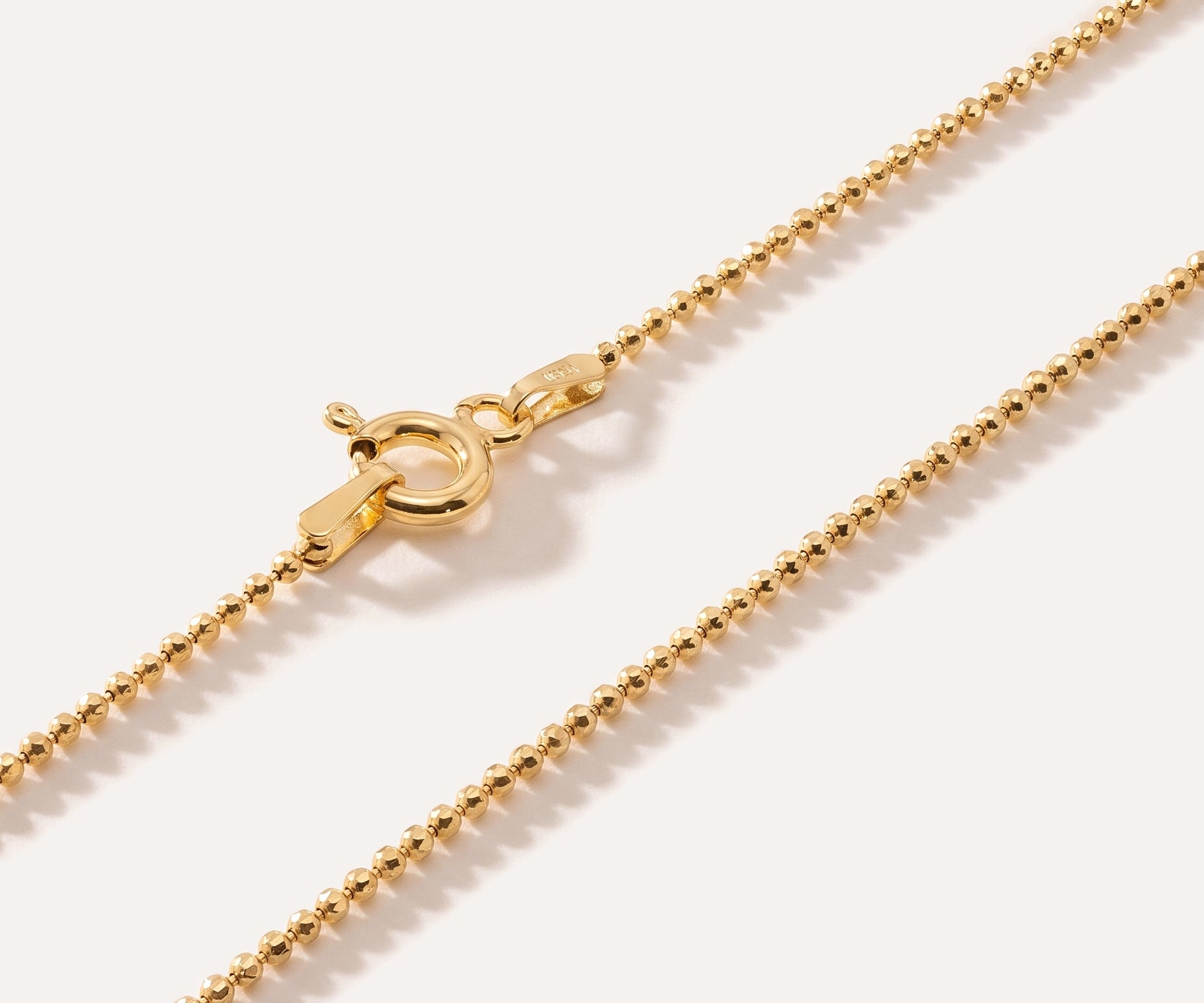 21.6" (55cm) Gold Plated Diamond Ball Chain — Baltic amber and sterling silver jewellery by Baltic Beauty