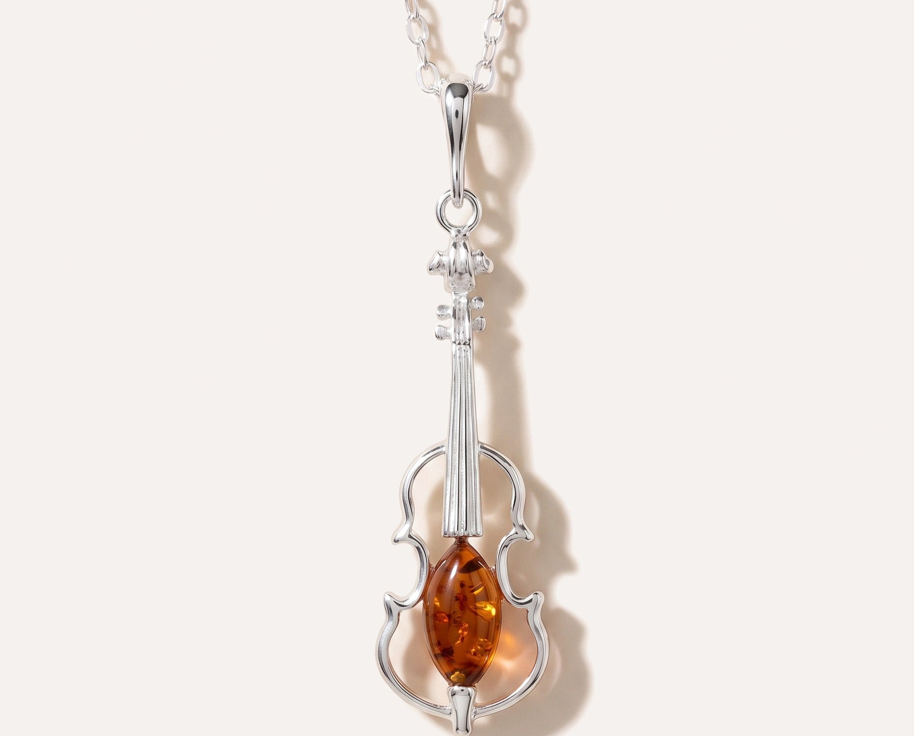 Amber Violin Pendant — Baltic amber and sterling silver jewellery by Baltic Beauty