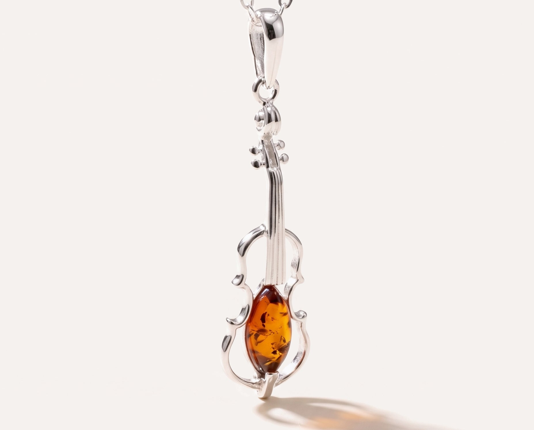 Amber Violin Pendant — Baltic amber and sterling silver jewellery by Baltic Beauty