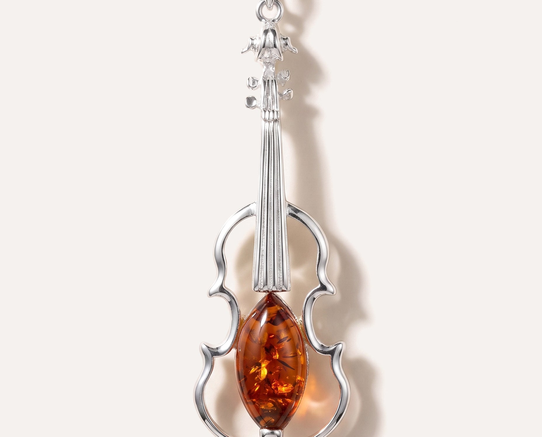 Amber Violin Pendant — Baltic amber and sterling silver jewellery by Baltic Beauty