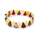 Edgy RAW Cherry and Butterscotch Amber Triangle Bracelet - Baltic Beauty