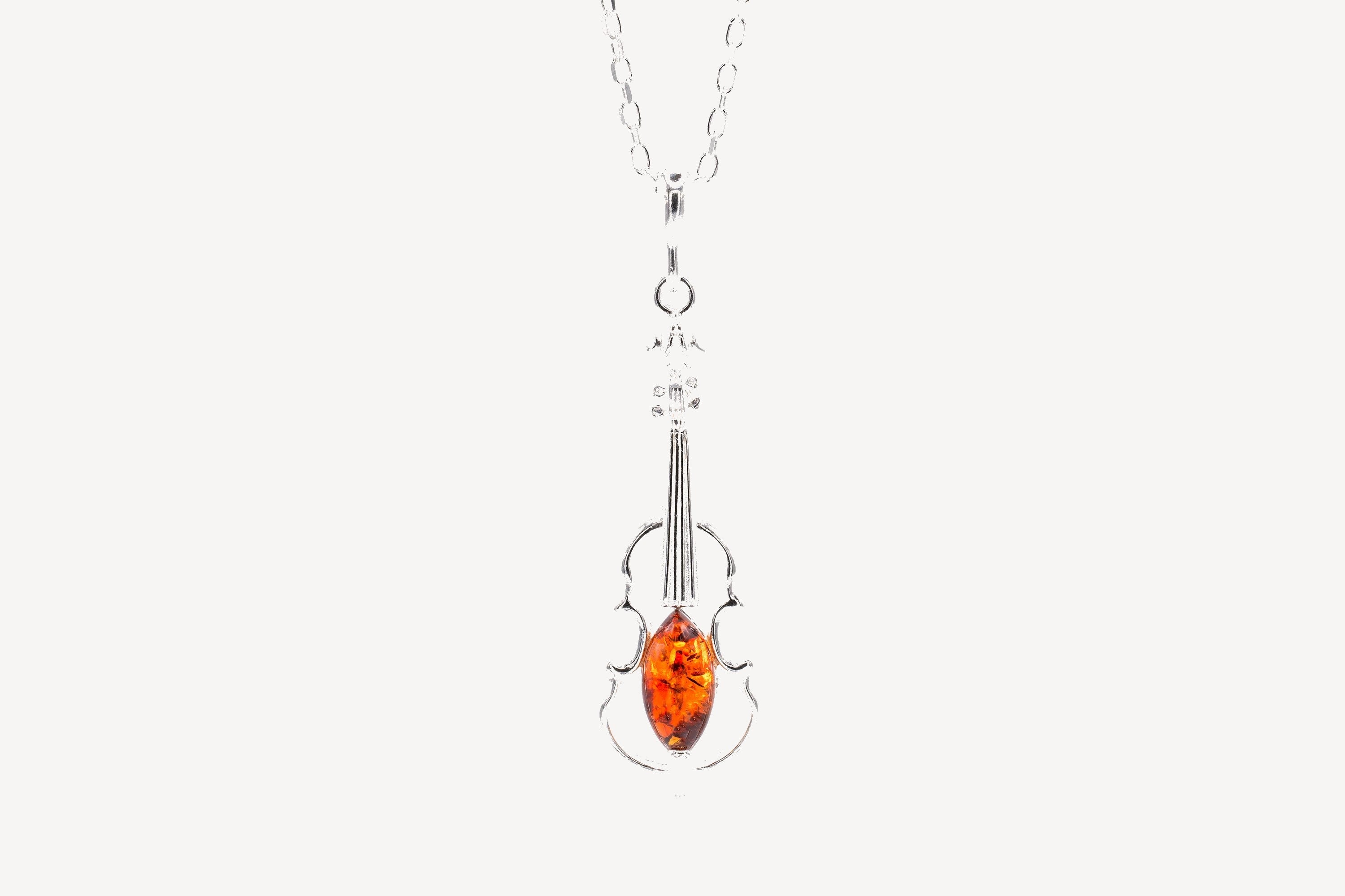 Amber Violin Pendant - Baltic Beauty