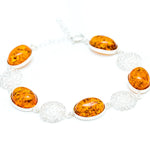 Alternating Filigree Statement Amber Bracelet- Bracelets- Baltic Beauty