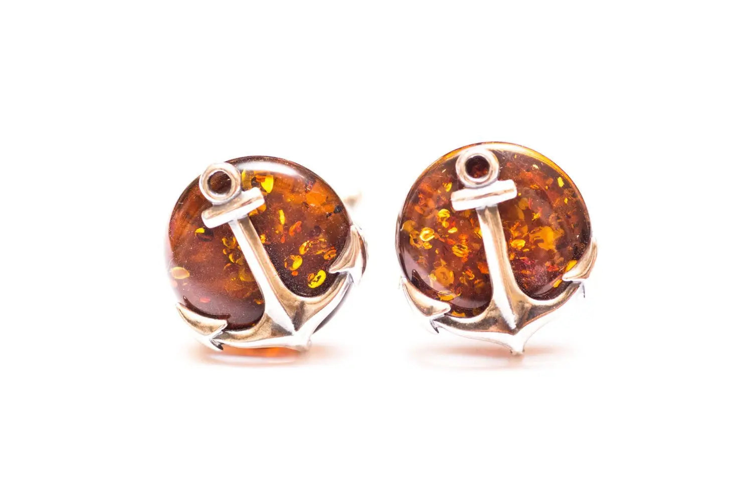 Baltic Beauty Cufflinks Amber Anchor Cufflinks