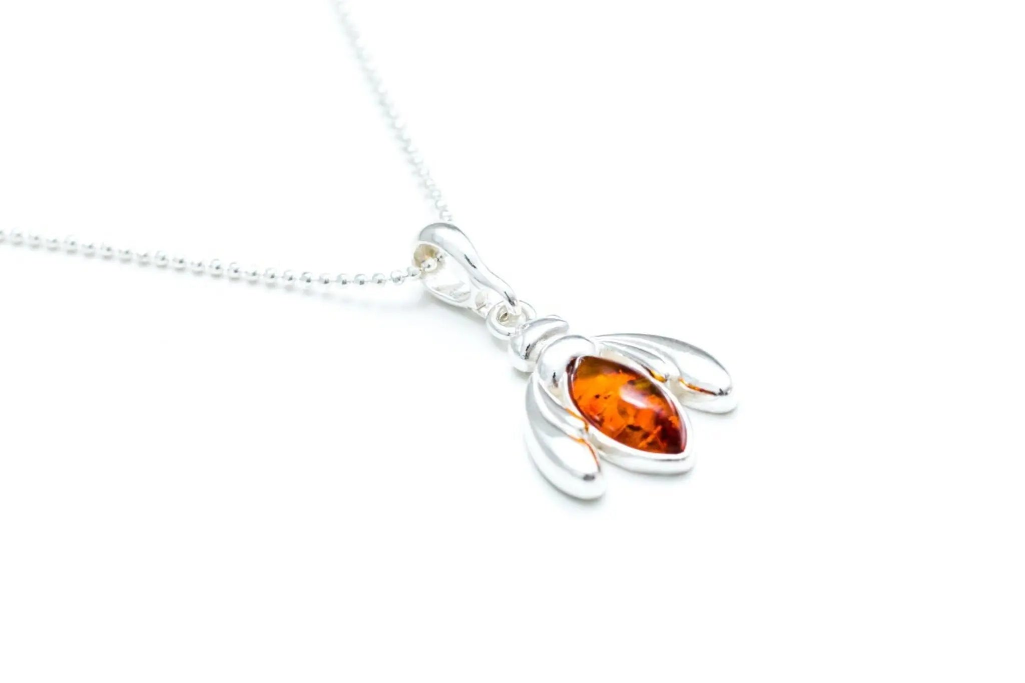 Amber Bumble Bee Charm Necklace- Necklaces- Baltic Beauty