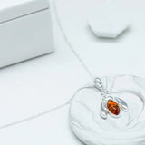 Amber Bumble Bee Charm Necklace- Necklaces- Baltic Beauty