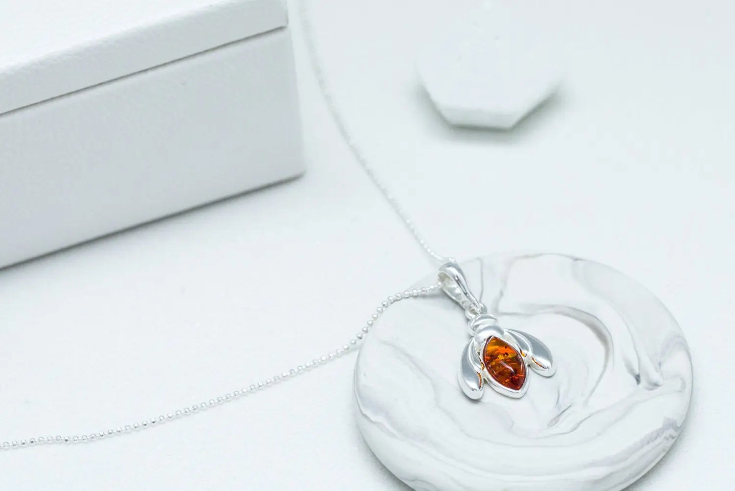 Amber Bumble Bee Charm Necklace- Necklaces- Baltic Beauty