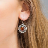 Baltic Beauty Earrings Amber Celtic Pattern Earrings