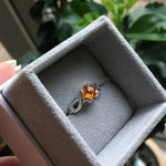 Amber Diamond Infinity Ring- Rings- Baltic Beauty