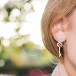 Amber Key Charm Earrings- Earrings- Baltic Beauty