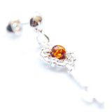 Amber Key Charm Earrings- Earrings- Baltic Beauty