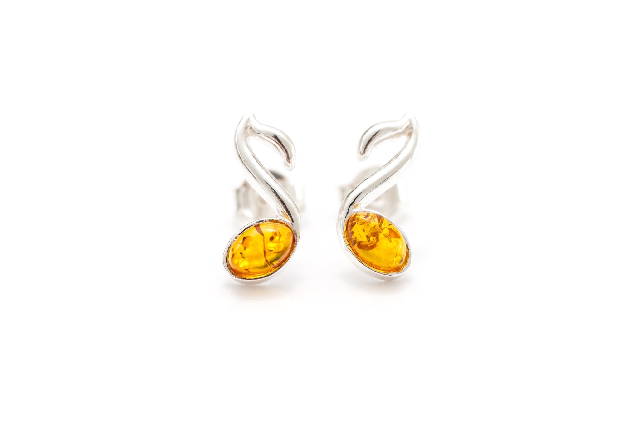 Amber Music Note Stud Earrings- Earrings- Baltic Beauty