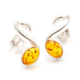 Amber Music Note Stud Earrings- Earrings- Baltic Beauty