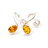 Amber Music Note Stud Earrings- Earrings- Baltic Beauty