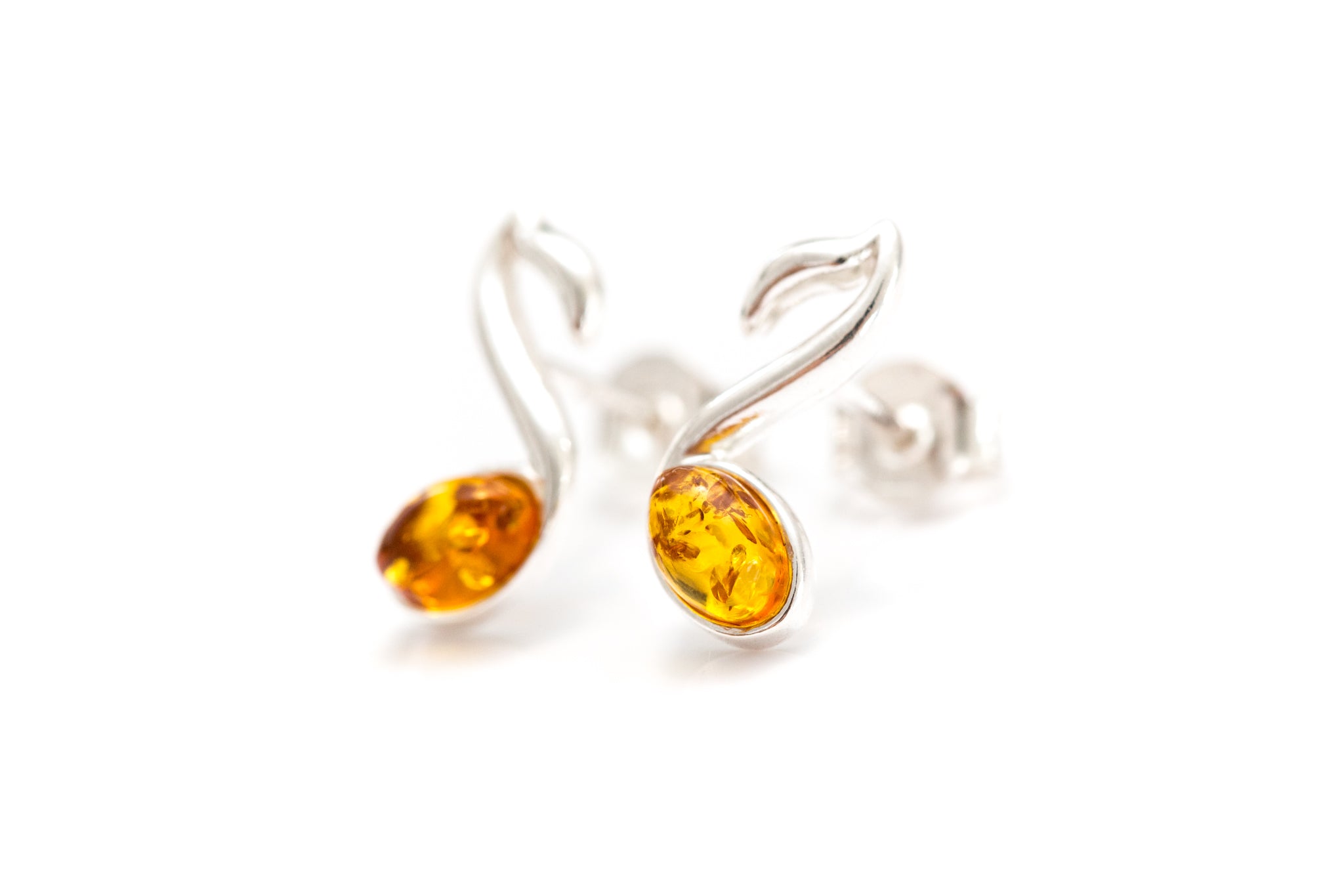 Amber Music Note Stud Earrings- Earrings- Baltic Beauty