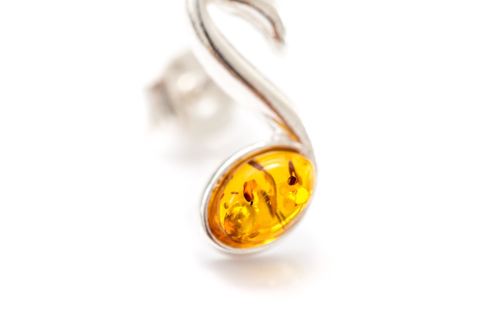 Amber Music Note Stud Earrings- Earrings- Baltic Beauty