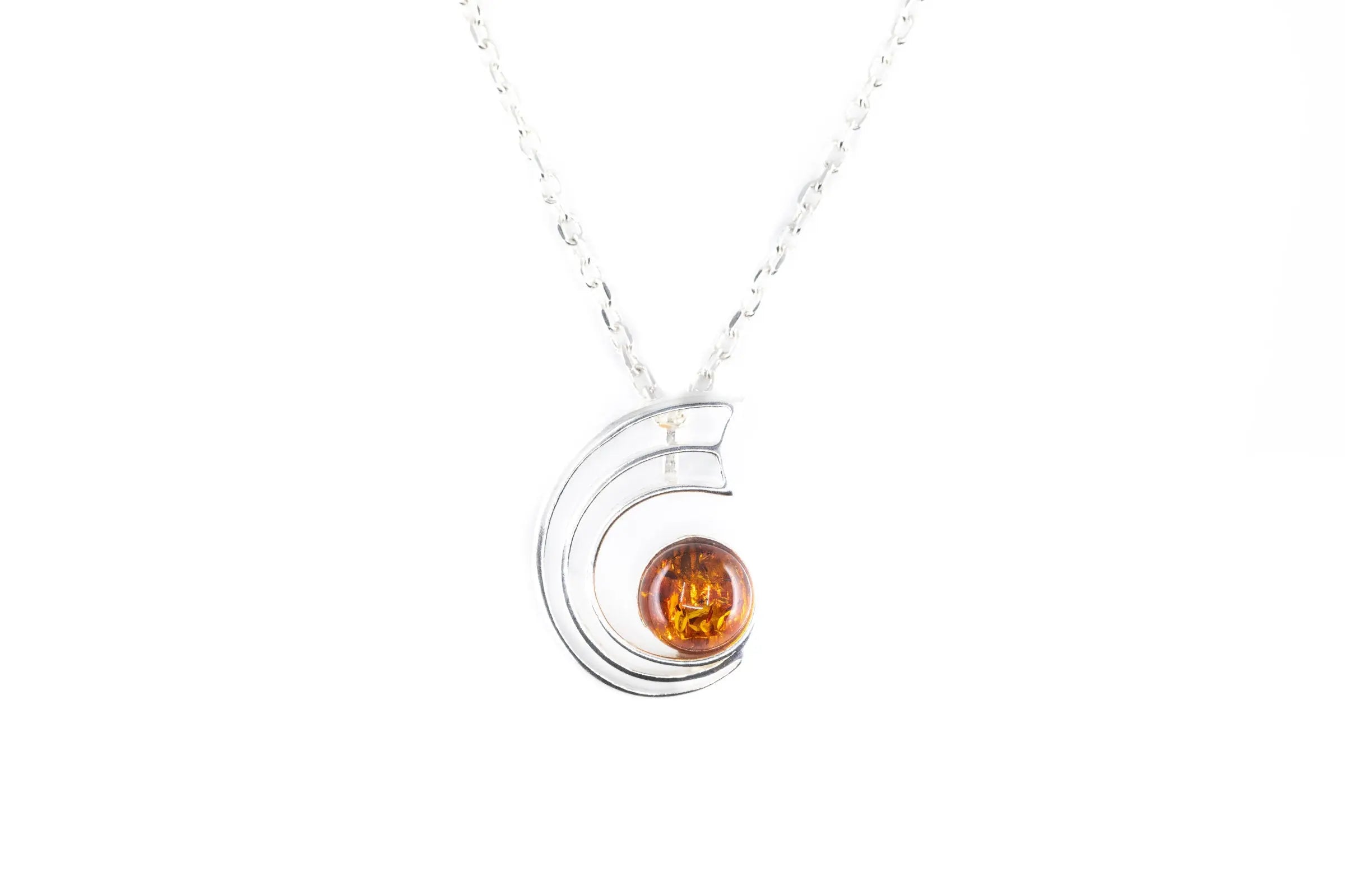 Amber Orbit Pendant- Necklaces- Baltic Beauty