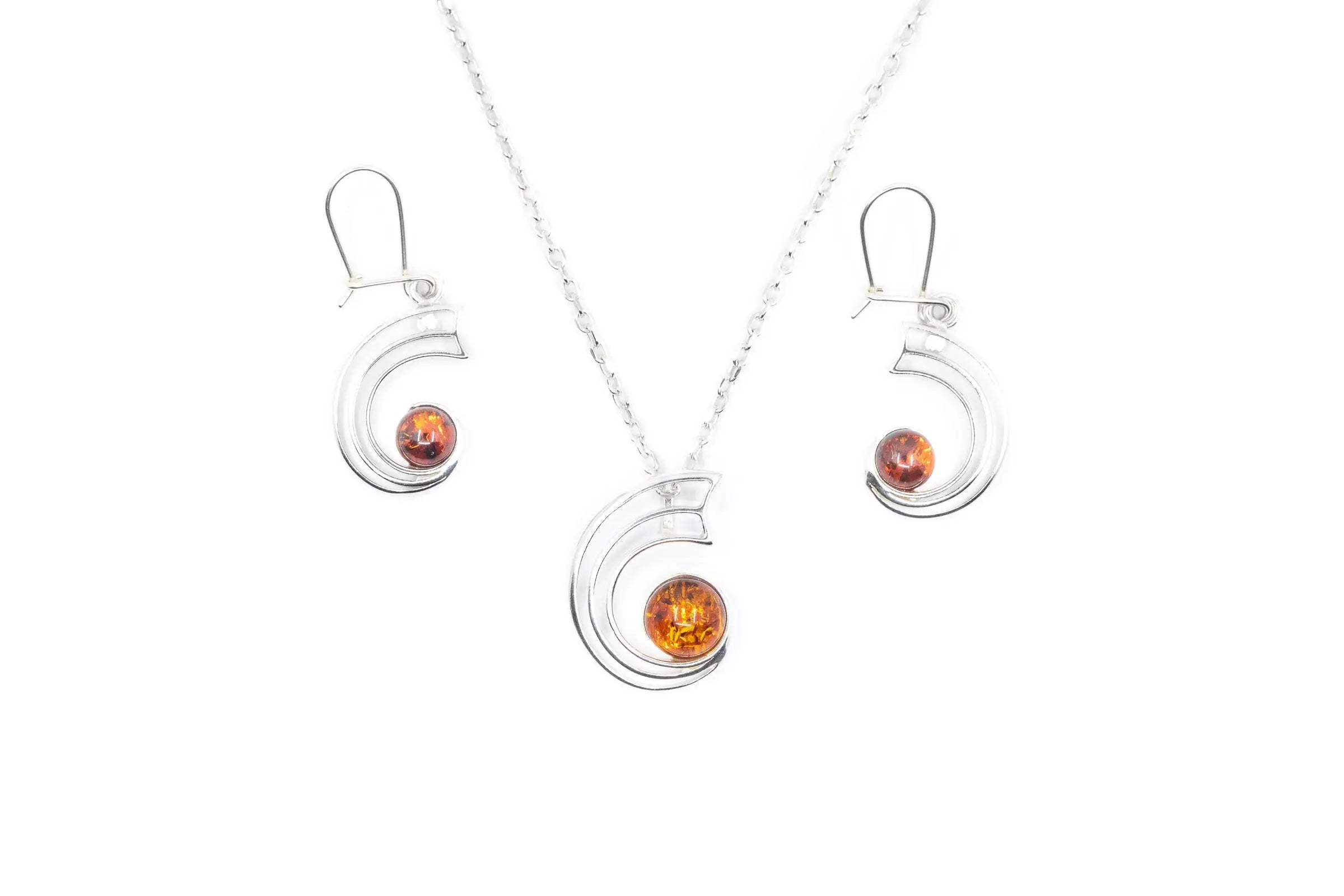 Amber Orbit Pendant- Necklaces- Baltic Beauty