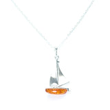 Baltic Beauty Pendant Amber Sailboat Pendant