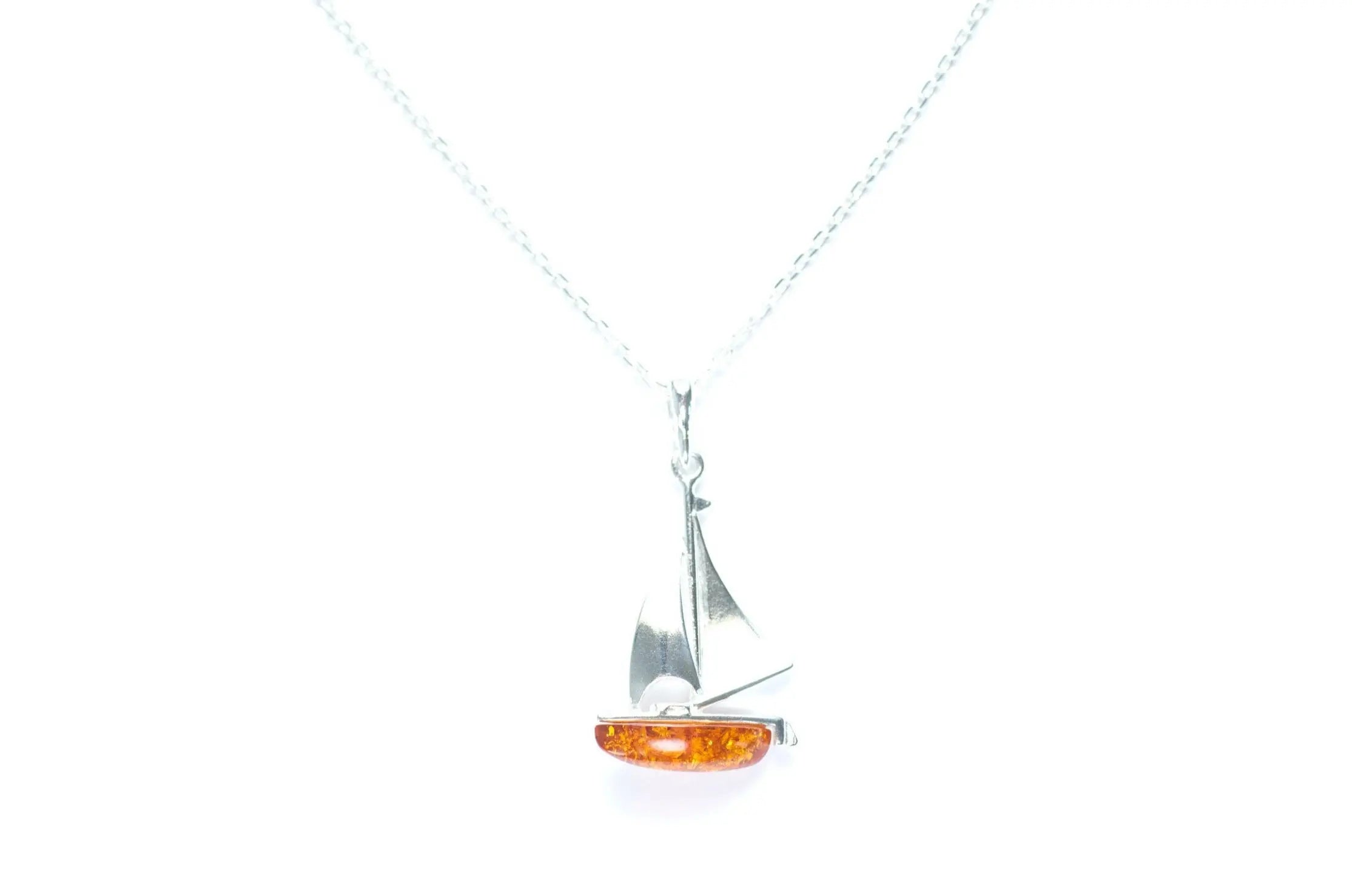 Baltic Beauty Pendant Amber Sailboat Pendant