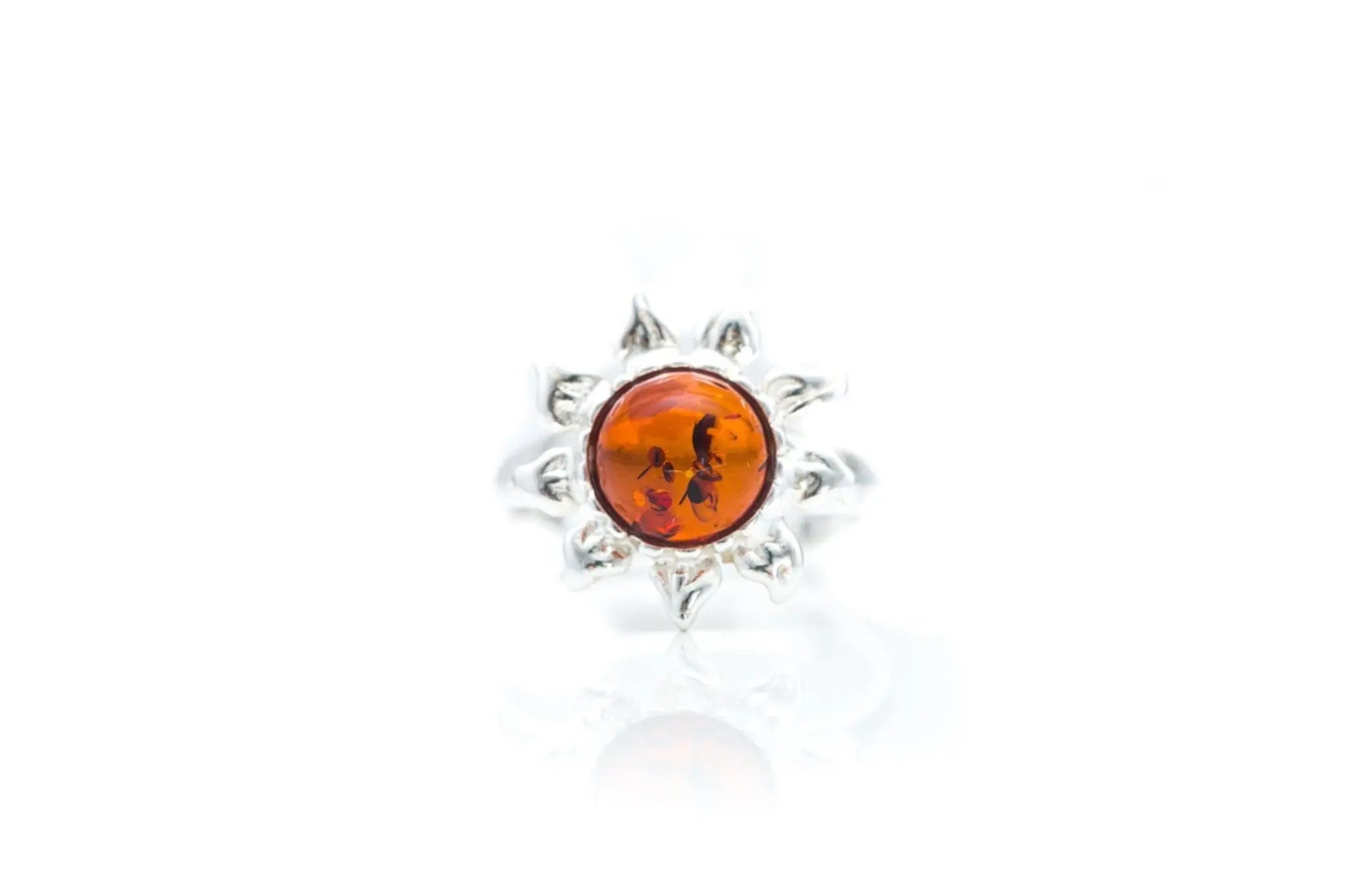 Amber Sun Ring- Rings- Baltic Beauty