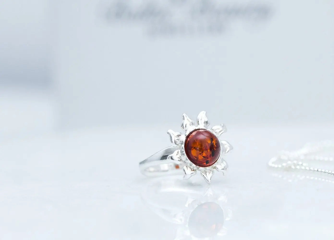Amber Sun Ring- Rings- Baltic Beauty