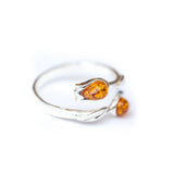 Amber Tulip Ring- Rings- Baltic Beauty