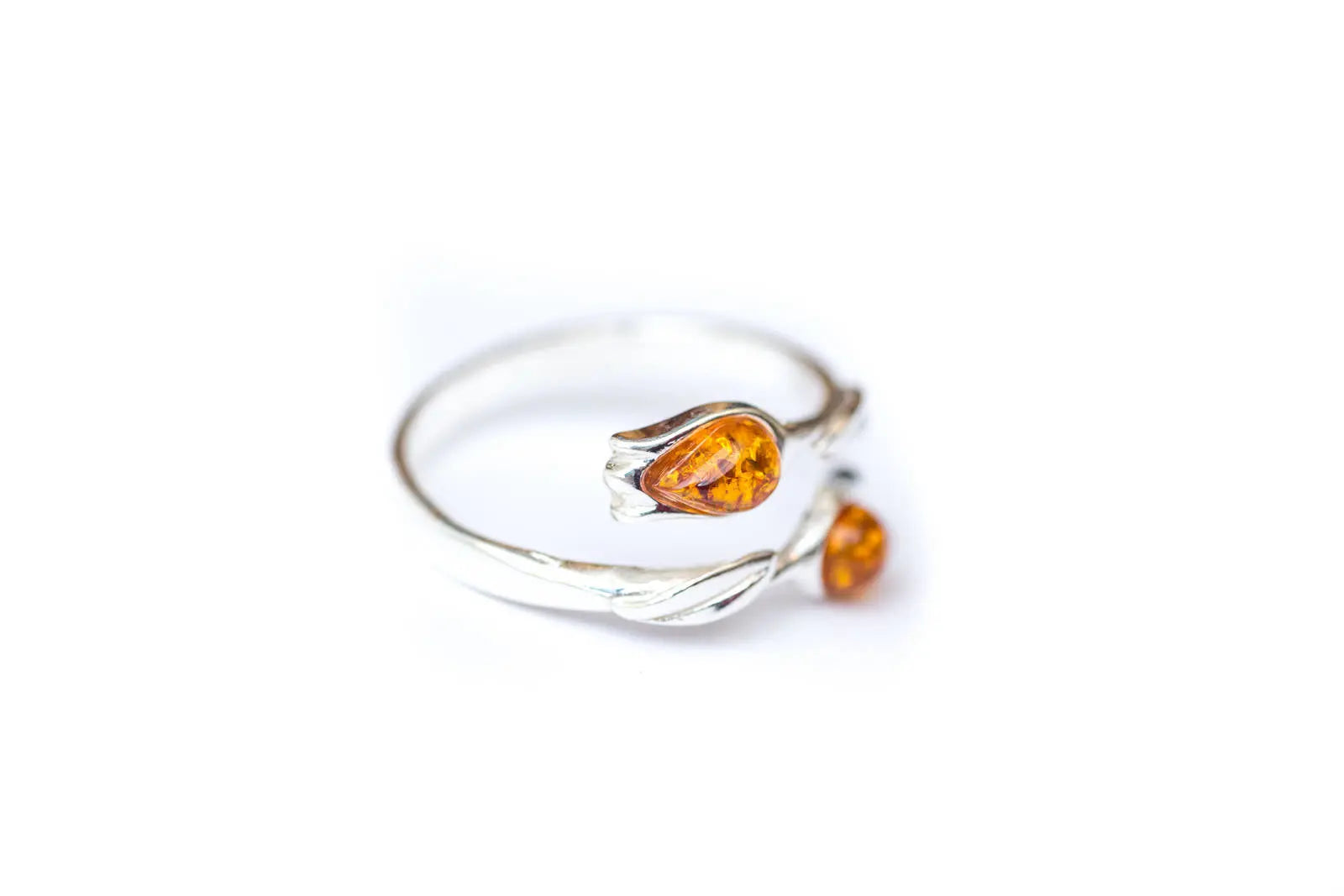 Amber Tulip Ring- Rings- Baltic Beauty