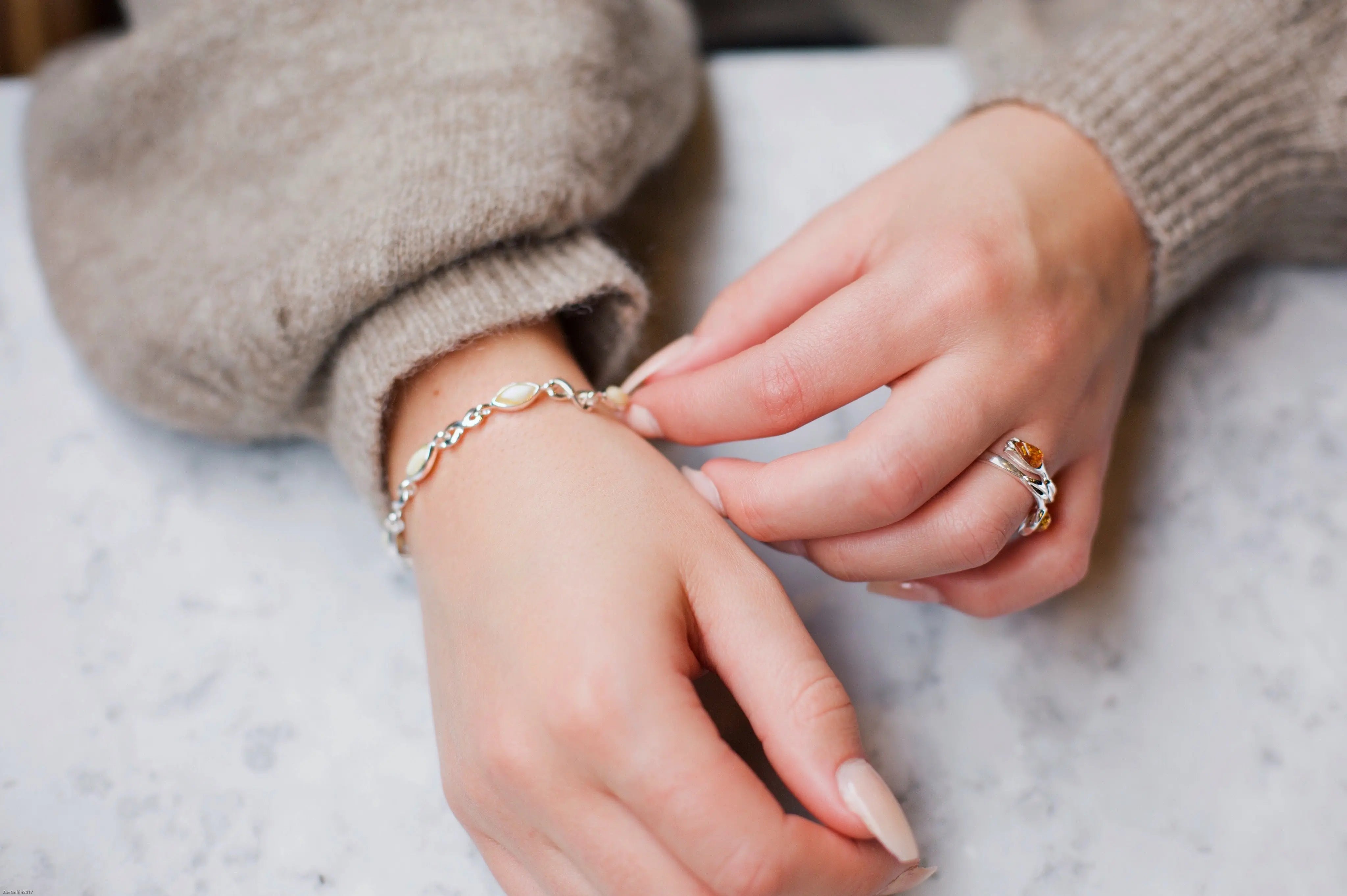 Amber Tulip Ring- Rings- Baltic Beauty