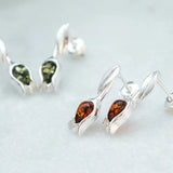 Amber Tulip Stud Earrings- Earrings- Baltic Beauty