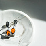 Amber Tulip Stud Earrings- Earrings- Baltic Beauty