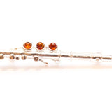 Baltic Beauty Brooches Amber & Silver Flute Brooch