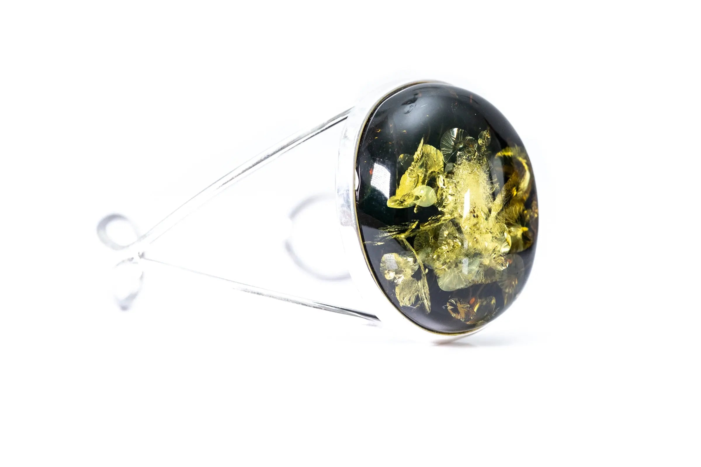 Bold Green Amber Arm Cuff- Bangles- Baltic Beauty