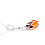 Caged Teardrop Amber Pendant- Necklaces- Baltic Beauty