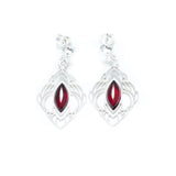 Chandelier Frame Cherry Amber Earrings- Earrings- Baltic Beauty