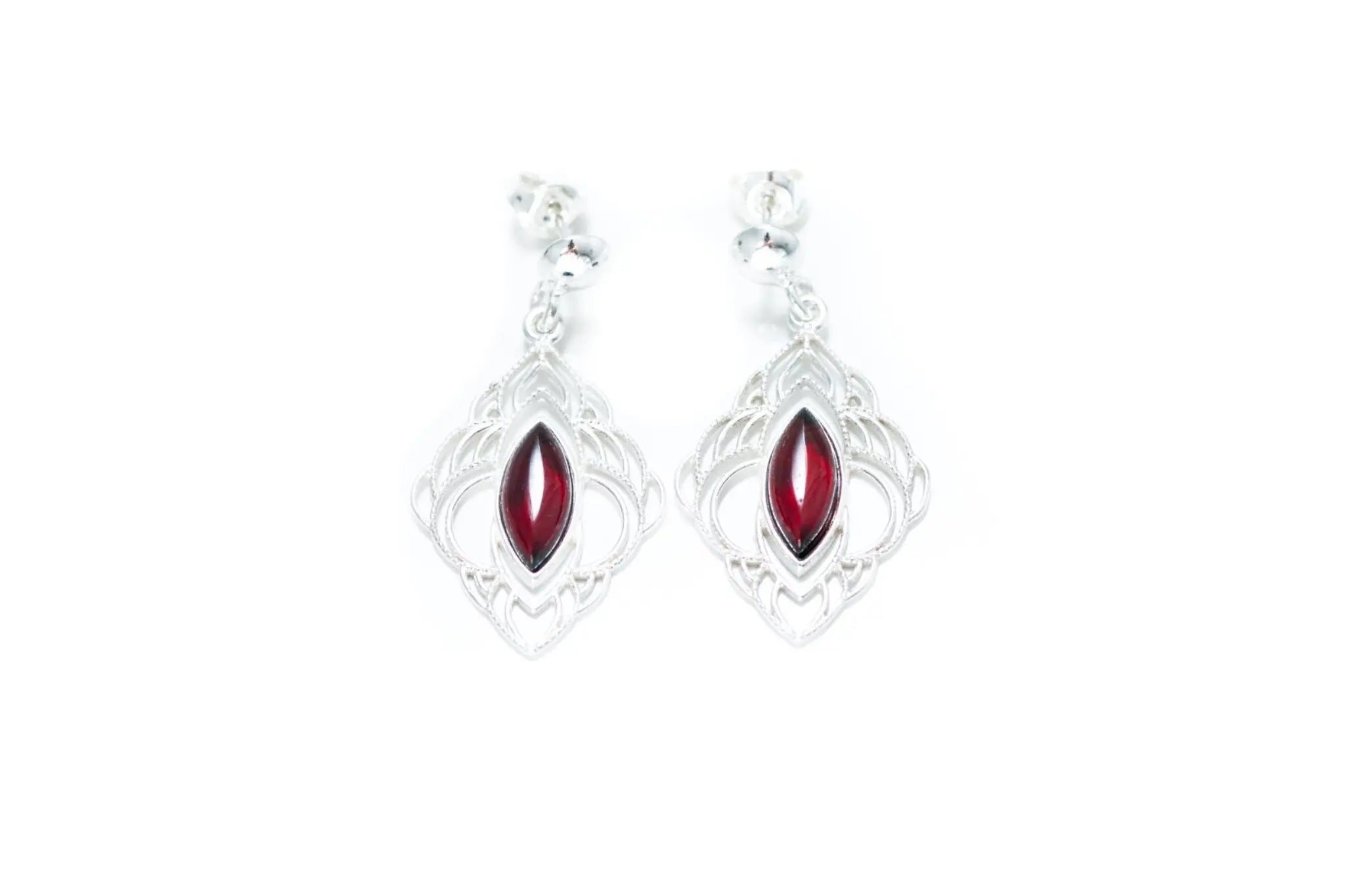 Chandelier Frame Cherry Amber Earrings- Earrings- Baltic Beauty