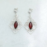 Chandelier Frame Cherry Amber Earrings- Earrings- Baltic Beauty