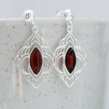 Chandelier Frame Cherry Amber Earrings- Earrings- Baltic Beauty