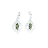 Chandelier Frame Green Amber Earrings- Earrings- Baltic Beauty