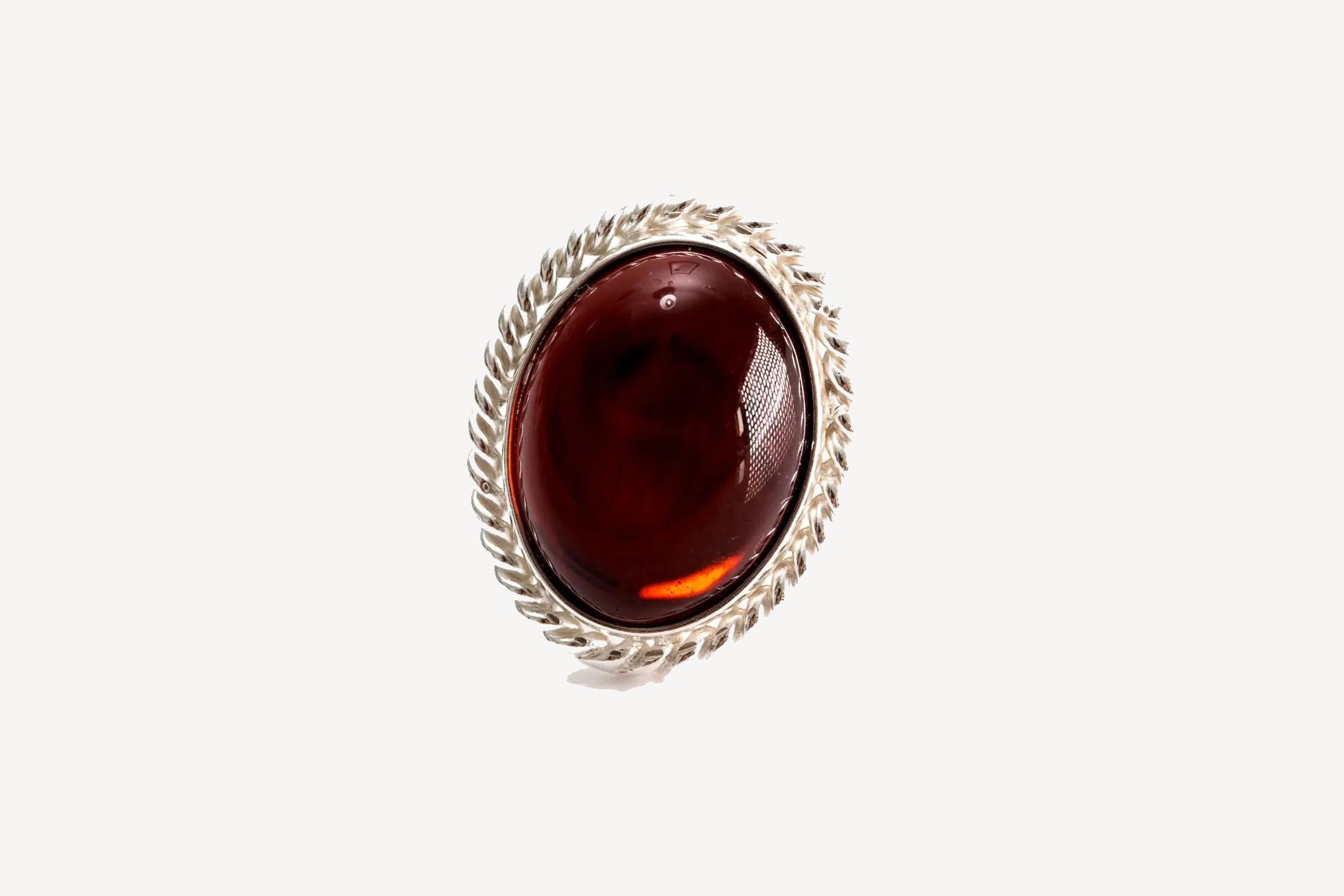 Cherry Red Amber Quintessence Statement Ring- Rings- Baltic Beauty