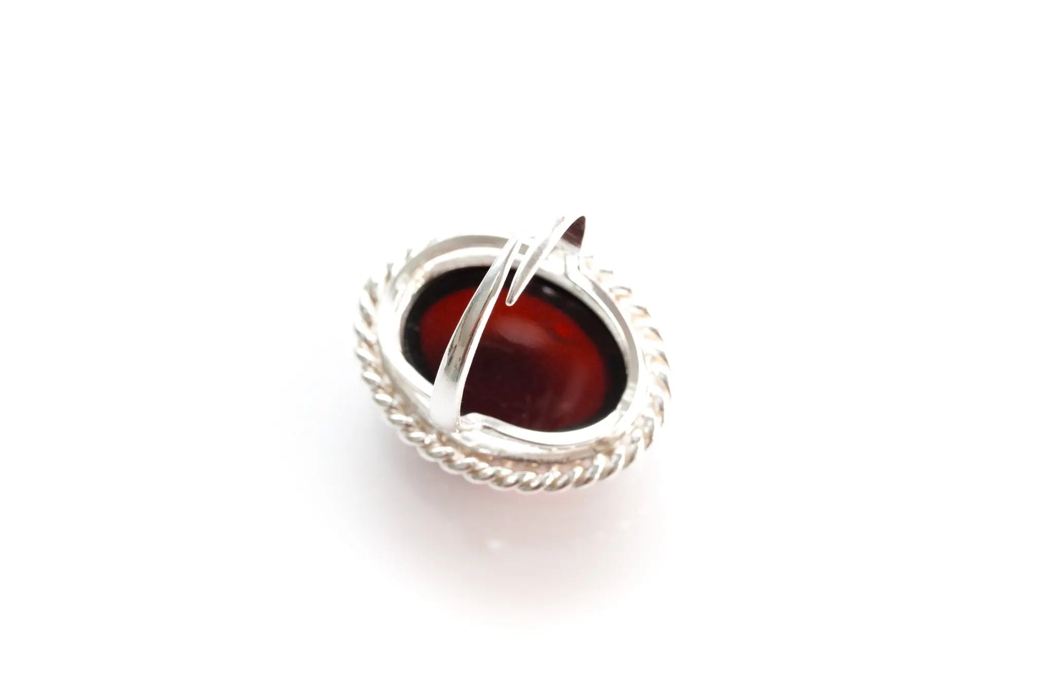 Cherry Red Amber Quintessence Statement Ring- Rings- Baltic Beauty